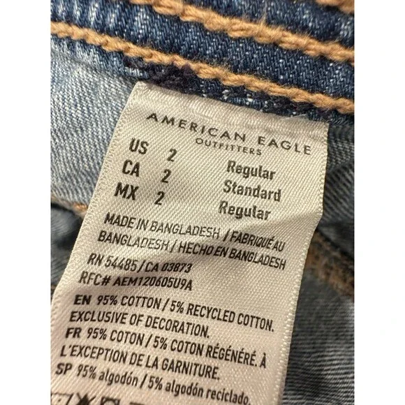 American Eagle Womens Low Rise Maxi Denim Skirt Size 2 Medium Wash Cargo Pocket - Picture 9 of 12